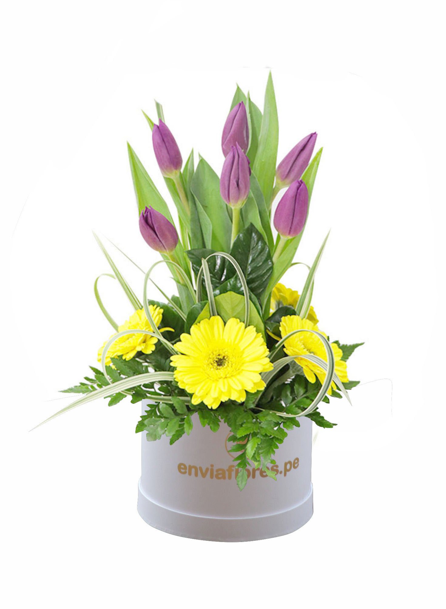 arreglo floral de tulipanes lilas - cusco - Floreria en juliaca envia flores